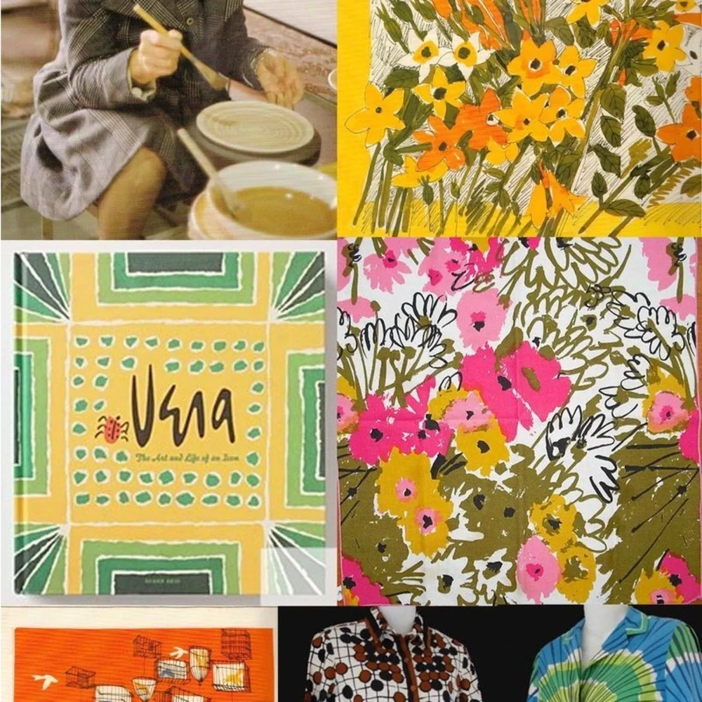 Vintage 80s Vera Neumann Floral Berries Scarf 26” Square brown‎ orange yellow - Picture 4 of 5